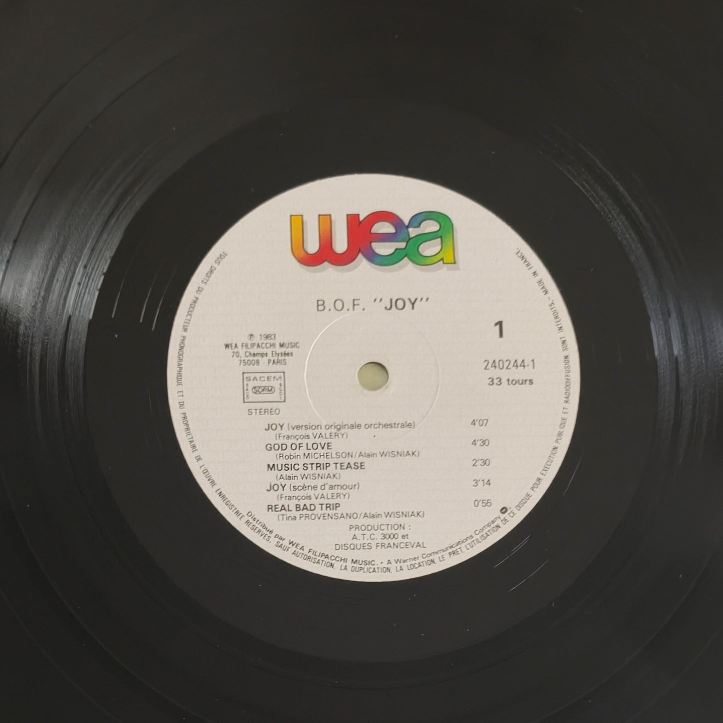 FRANCOIS VALERY / ALAIN WISNIAK - Joy (Bande Originale Du Film)