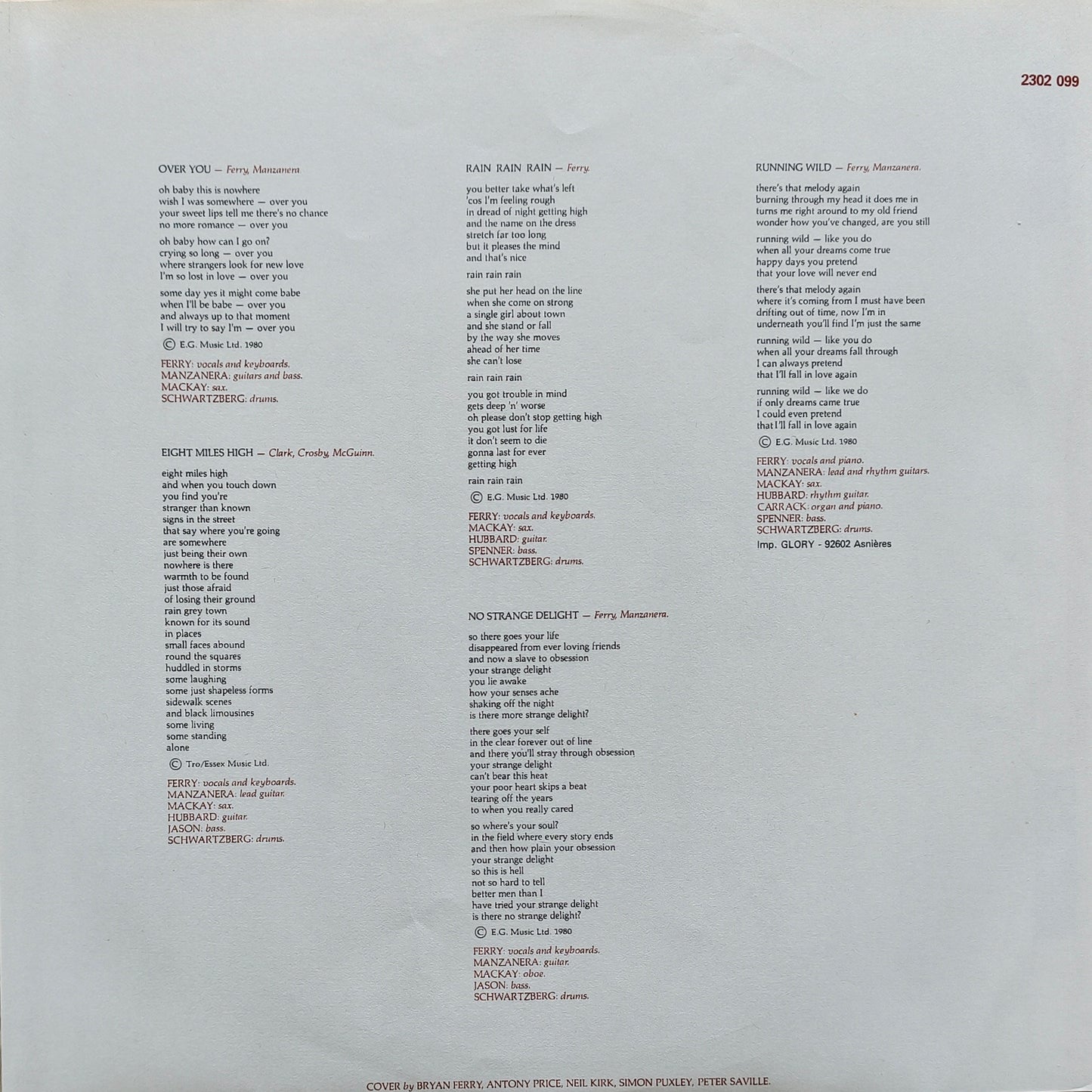 ROXY MUSIC -Flesh + Blood
