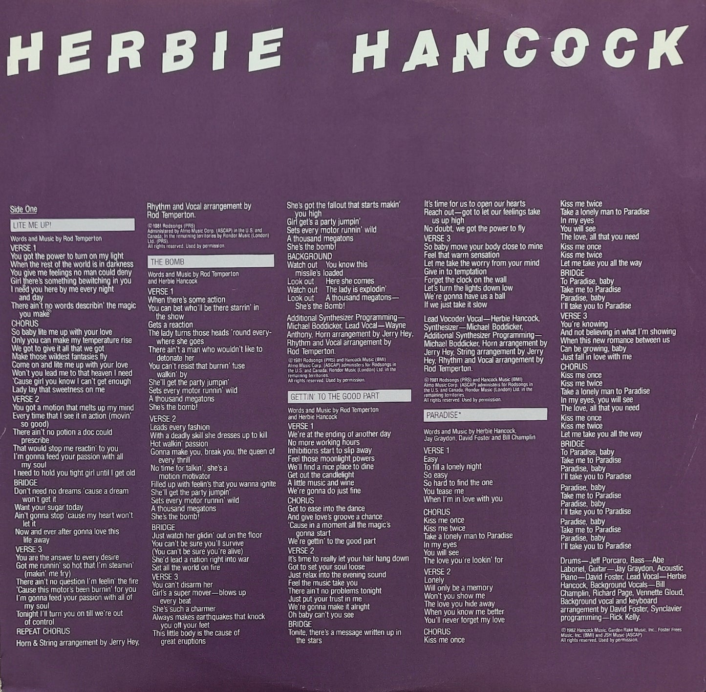 HERBIE HANCOCK - Lite Me Up