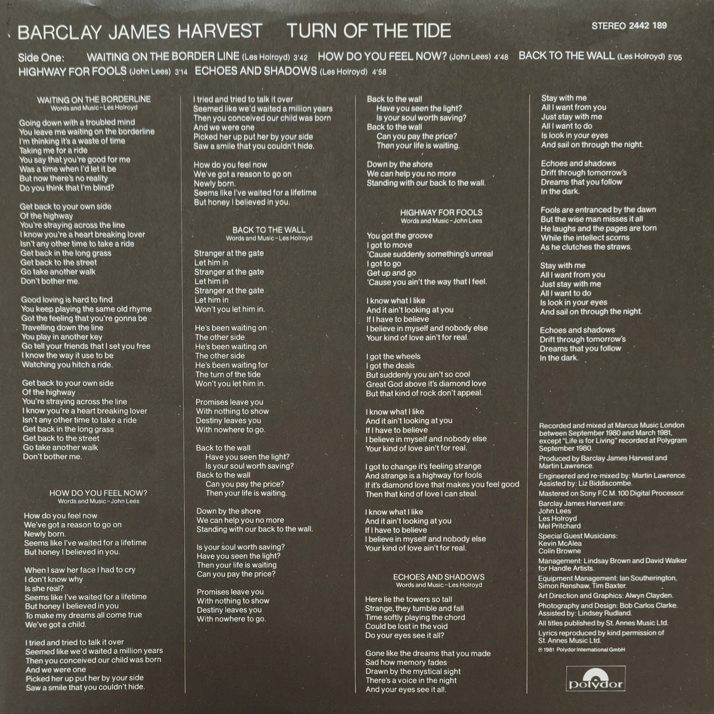 BARCLAY JAMES HARVEST - Turn of the Tide