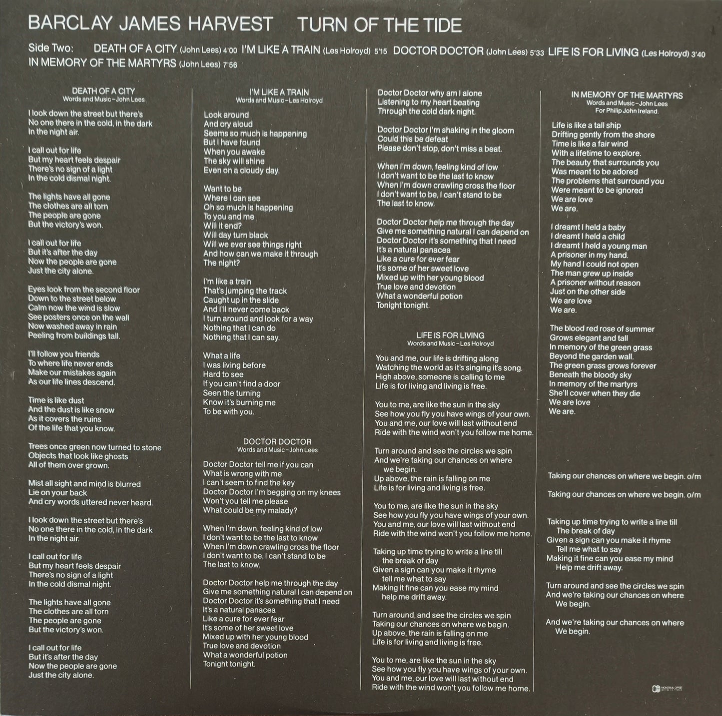 BARCLAY JAMES HARVEST - Turn of the Tide