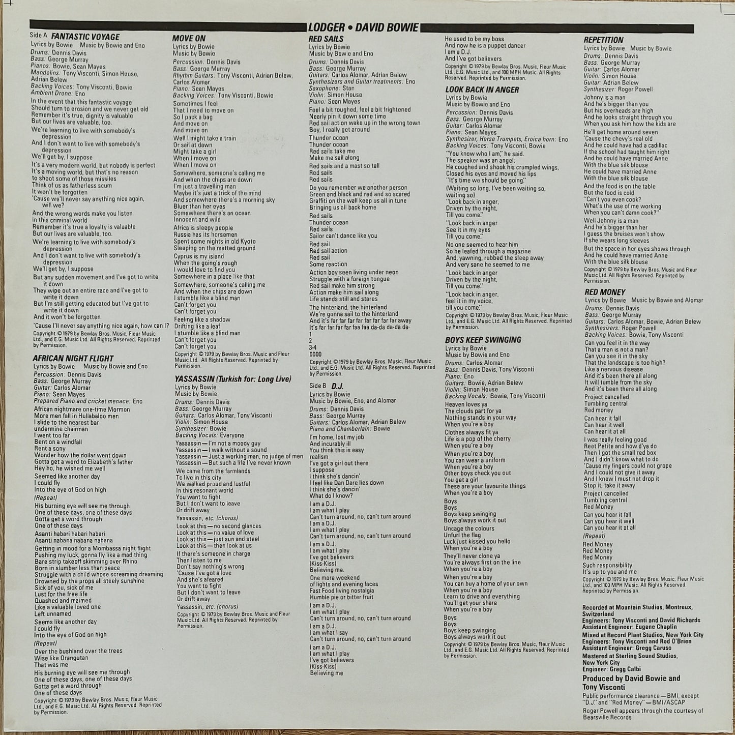 DAVID BOWIE - Lodger