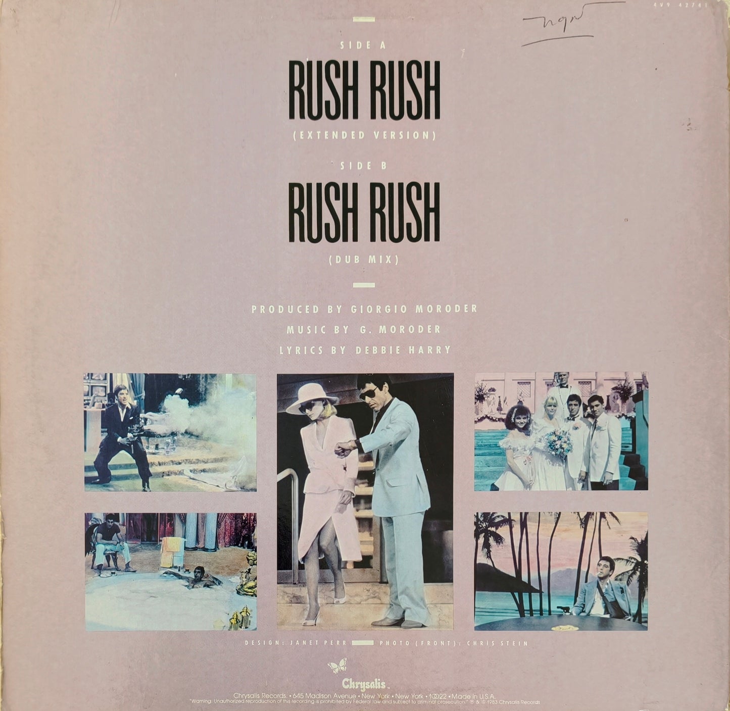 DEBBIE HARRY - Rush Rush (Special Extended Remix) (Pressage US)