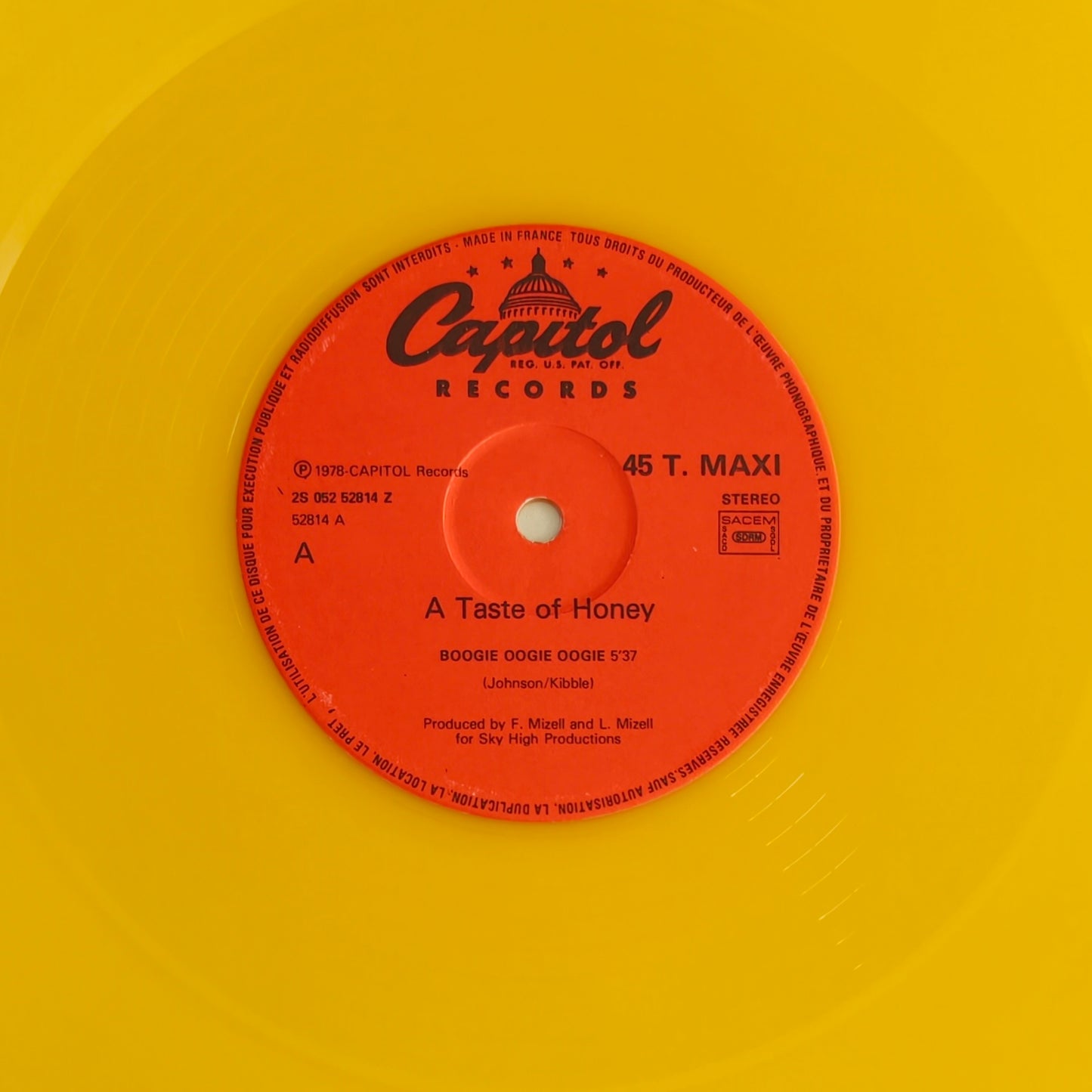 A TASTE OF HONEY - Boogie Oogie Oogie (Vinyle Couleur)