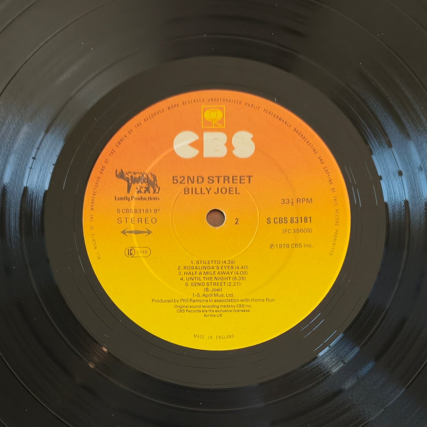 BILLY JOEL - 52nd Street (Pressage UK)