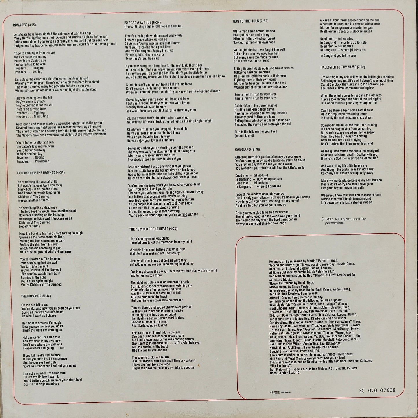 IRON MAIDEN - The Number Of The Beast