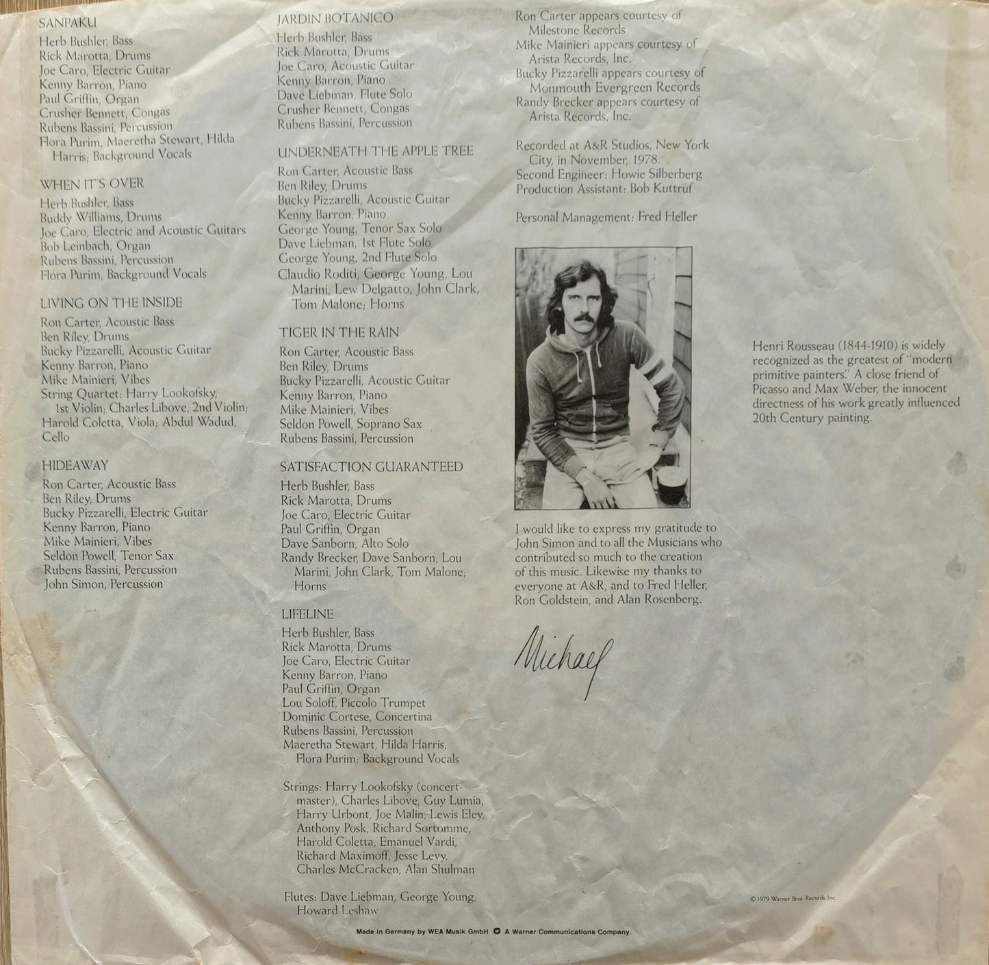 MICHAEL FRANKS - Tiger In The Rain