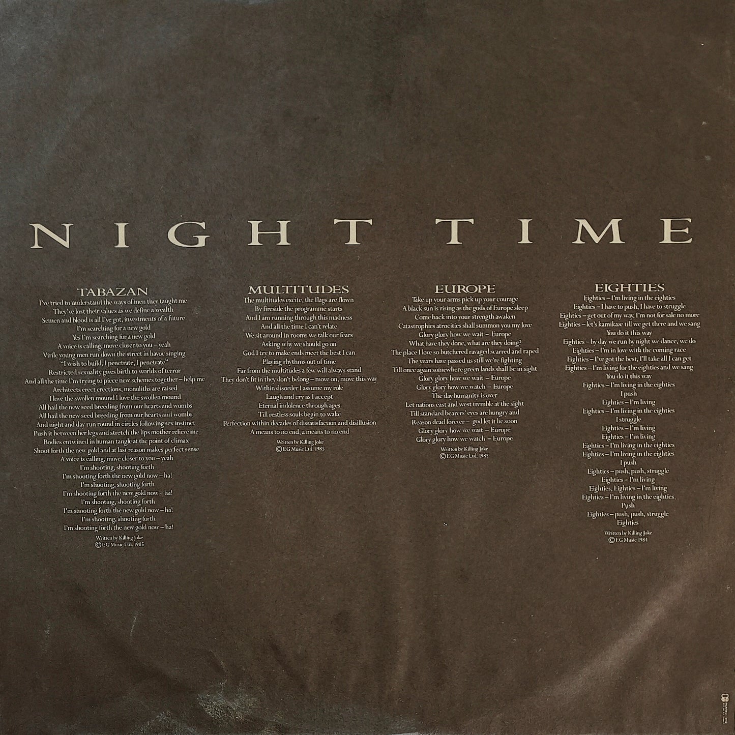 KILLING JOKE - Night Time