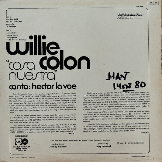 WILLIE COLON , CANTA : HECTOR LAVOE - Cosa Nuestra