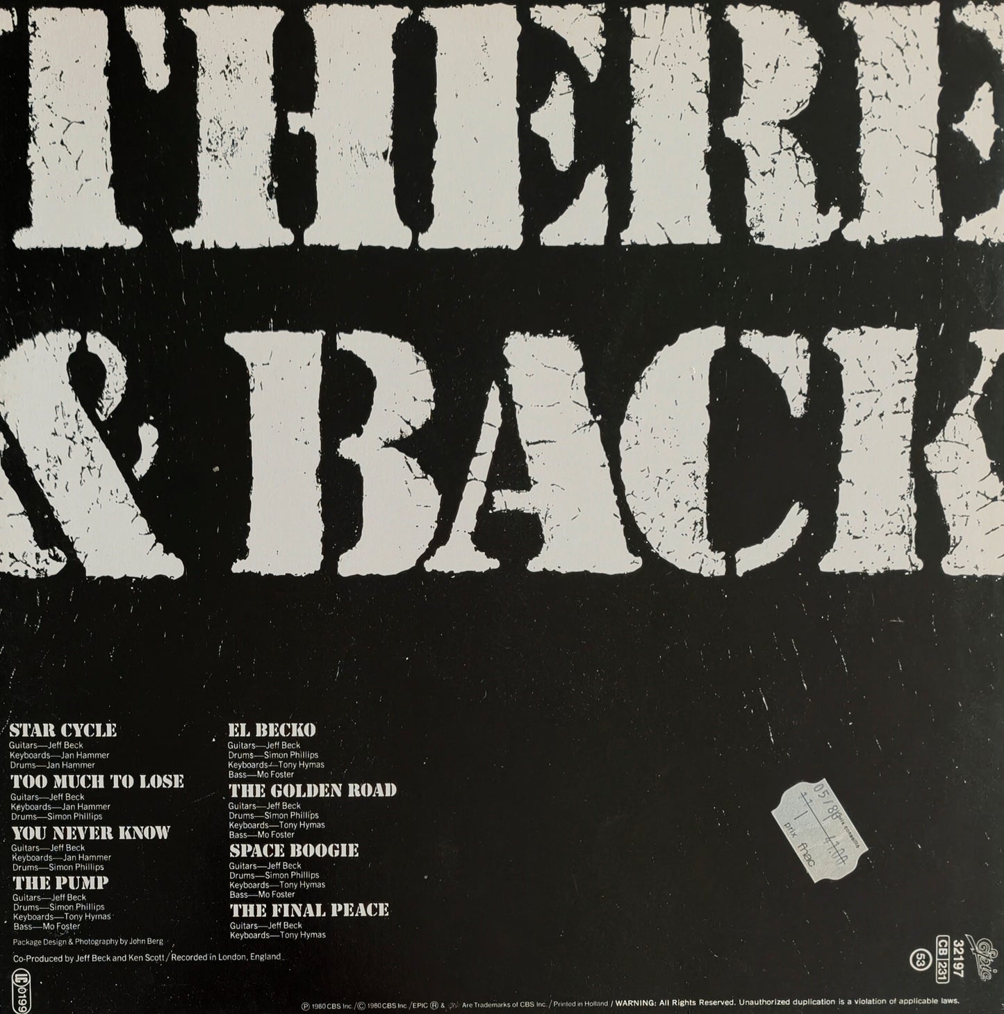 JEFF BECK - There & Back