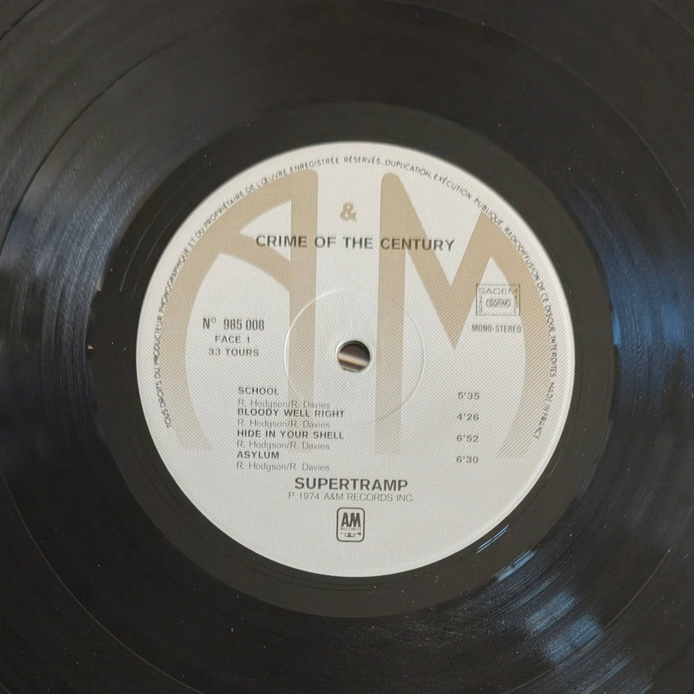 SUPERTRAMP - Crime Of The Century