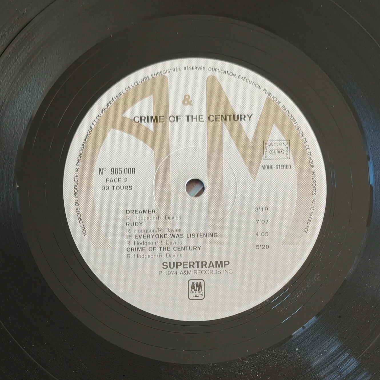 SUPERTRAMP - Crime Of The Century