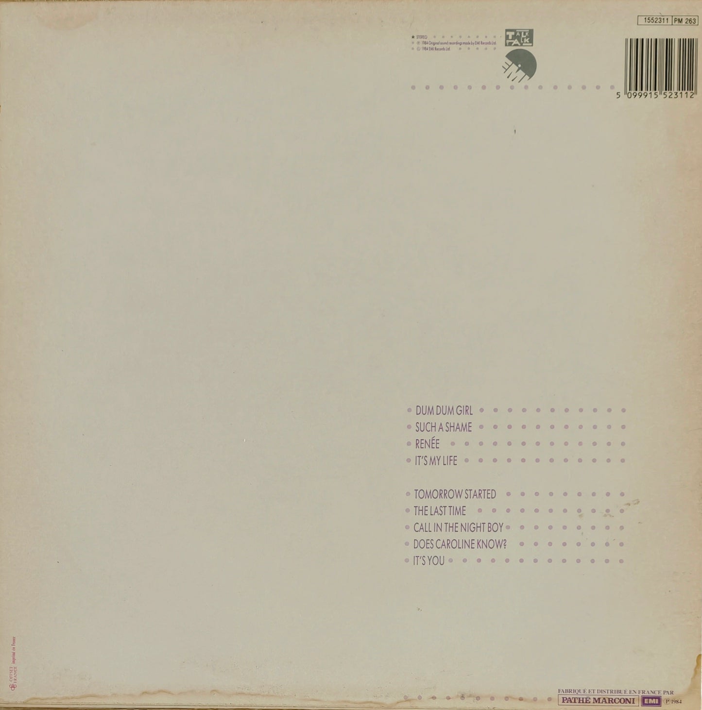 TALK TALK - It's My Life