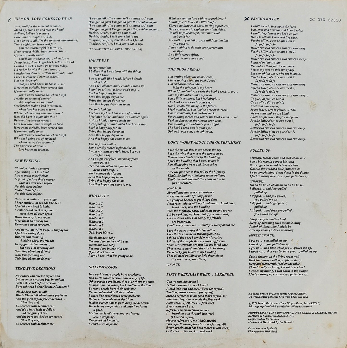 TALKING HEADS - Talking Heads: 77