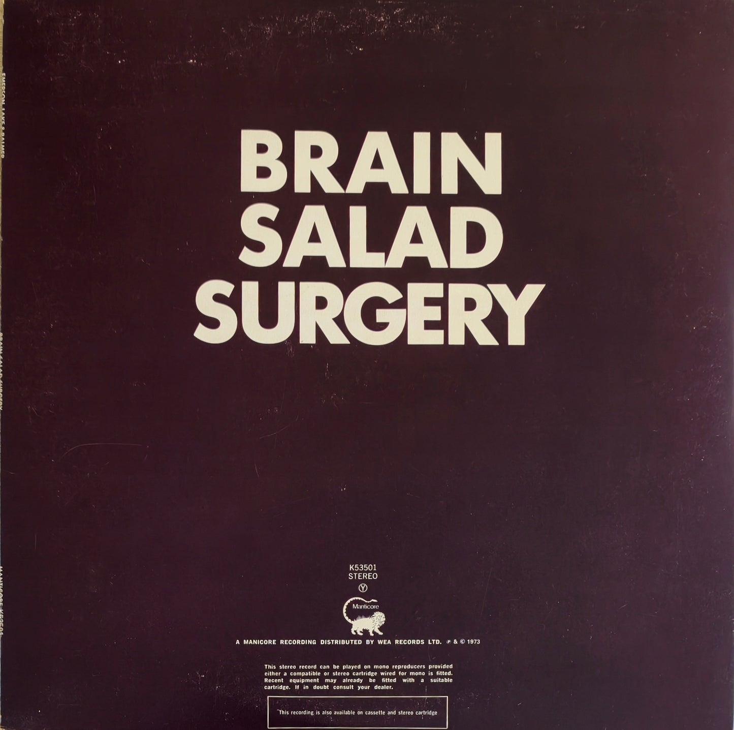 EMERSON, LAKE & PALMER - Brain Salad Surgery