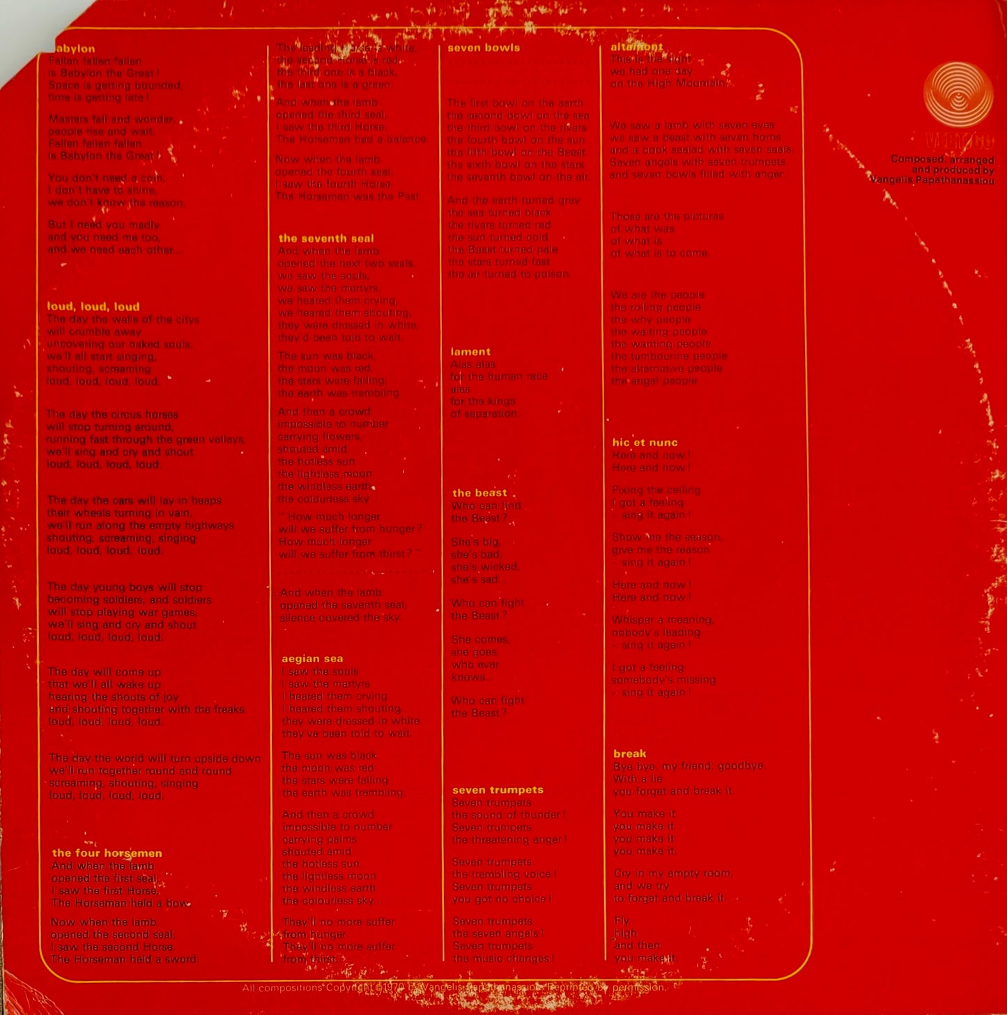 APHRODITE'S CHILD - 666 (Pressage US)