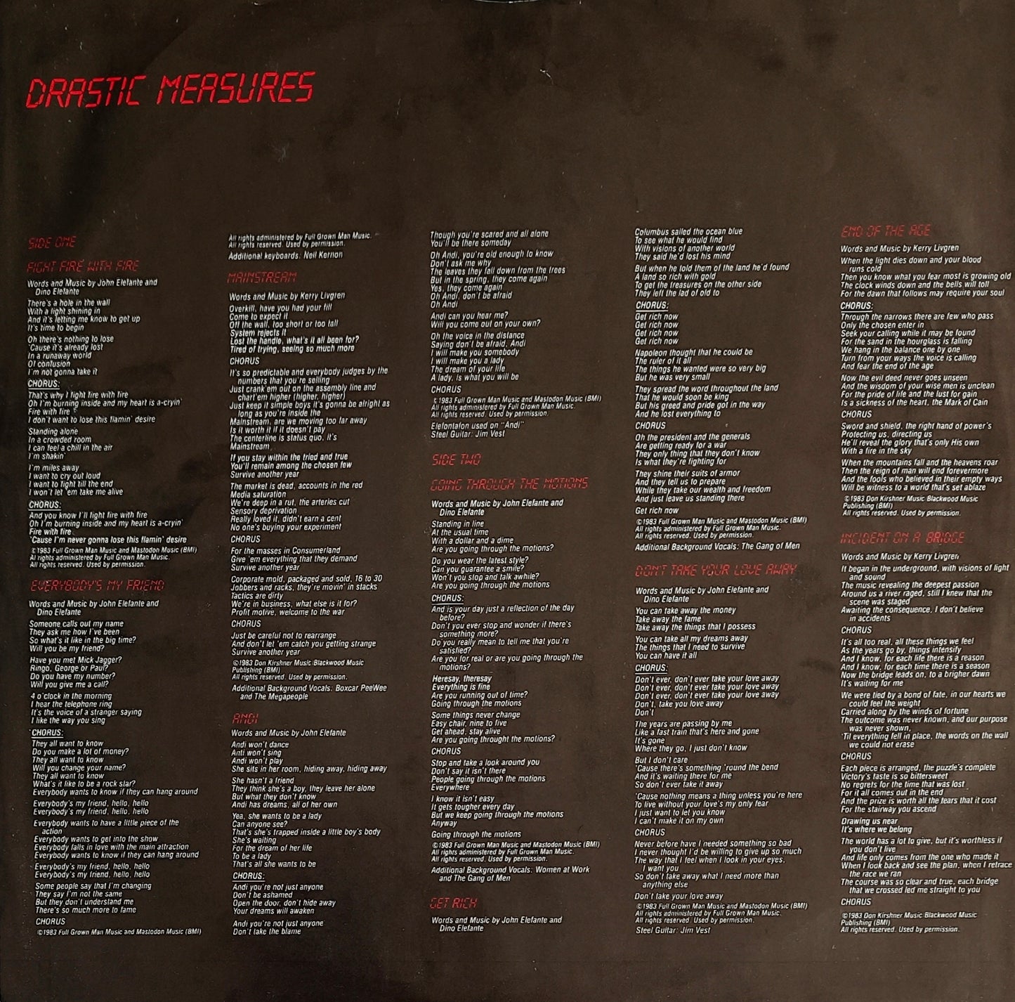 KANSAS - Drastic Measures