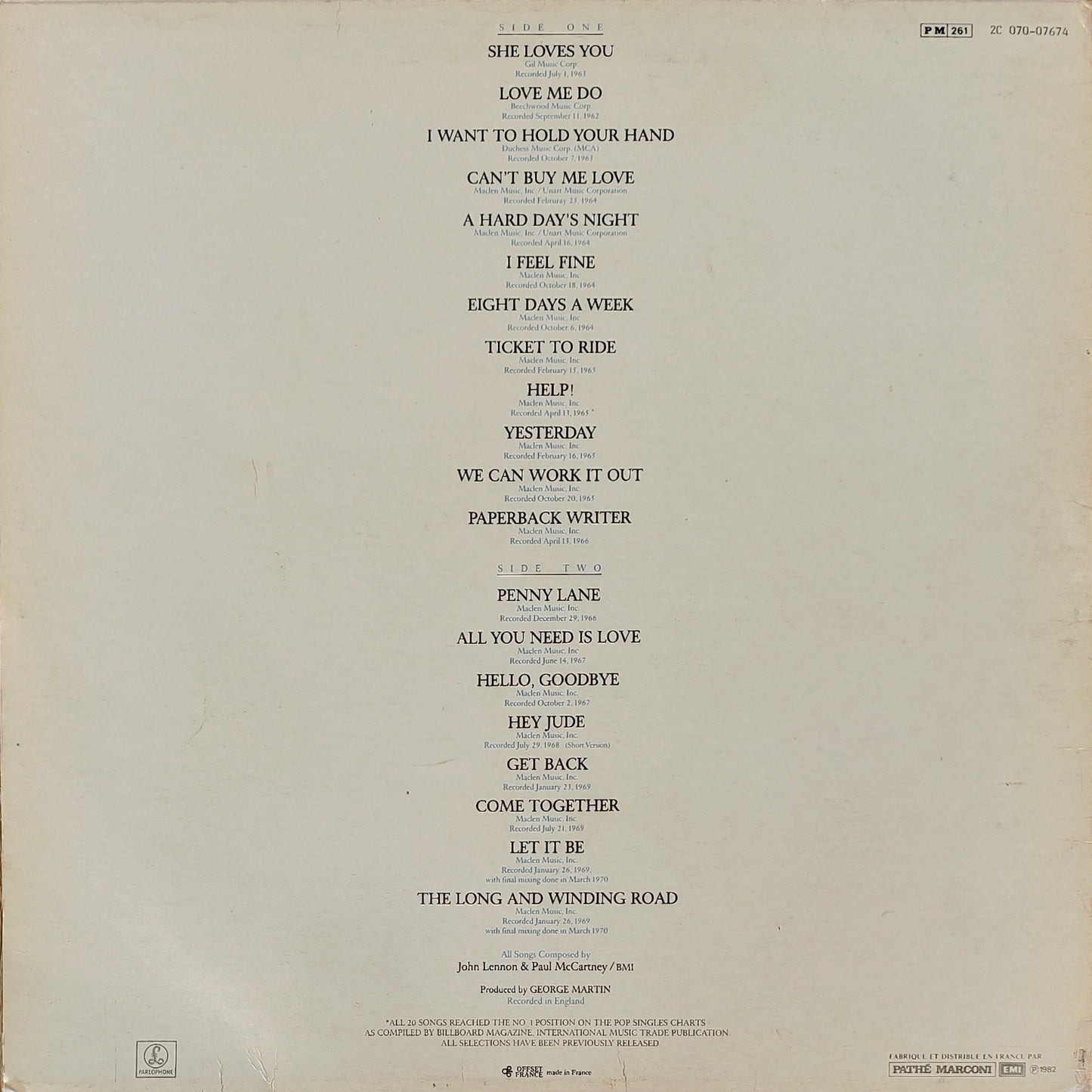 THE BEATLES - 20 Greatest Hits