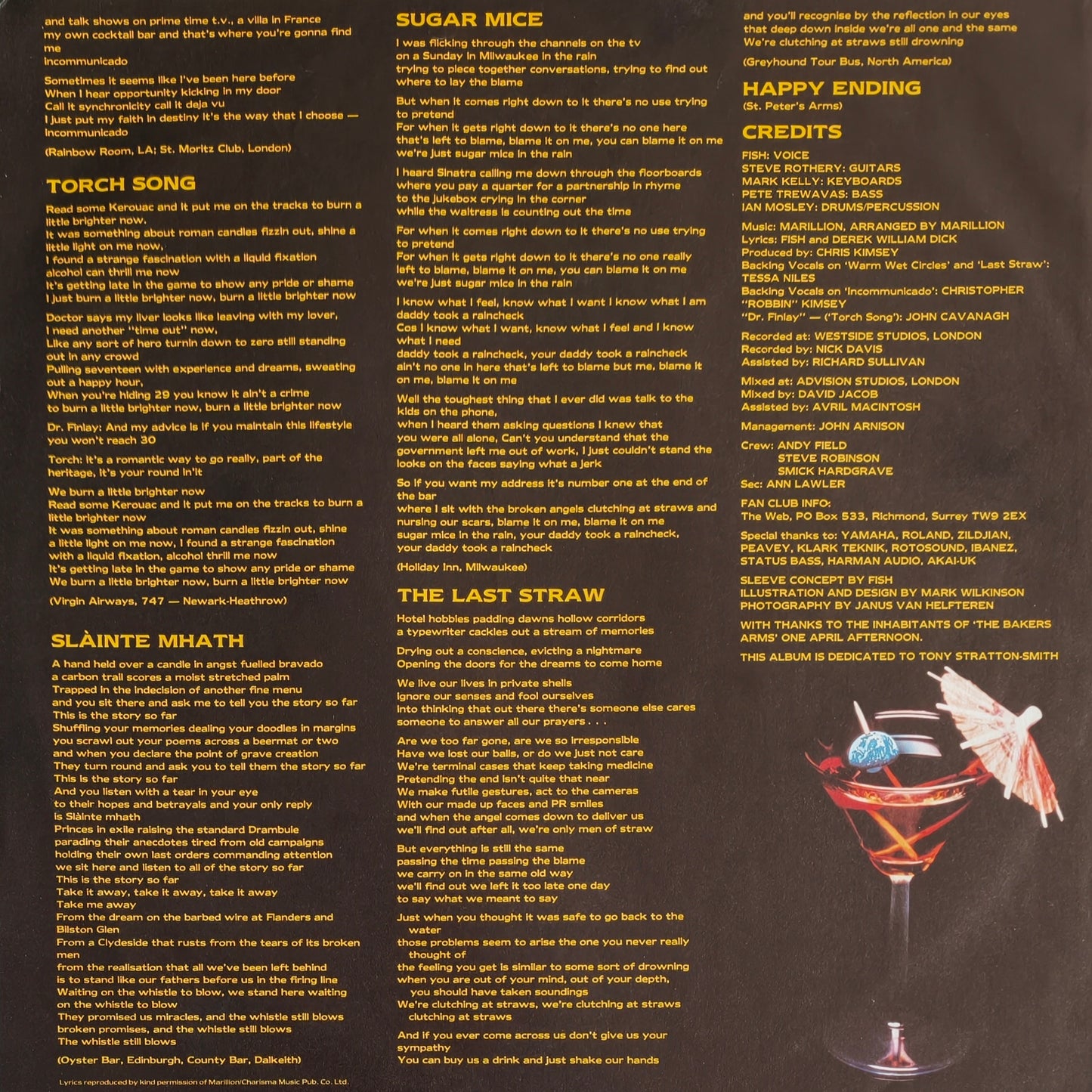 MARILLION - Clutching At Straws