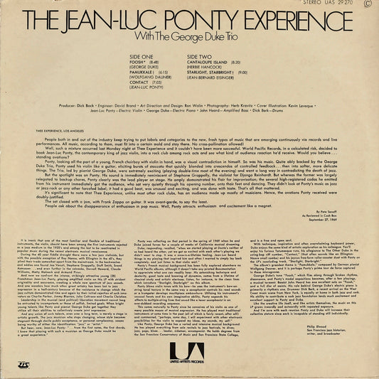 THE JEAN LUC PONTY EXPERIENCE WITH THE GEORGE DUKE TRIO - Live In Los Angeles