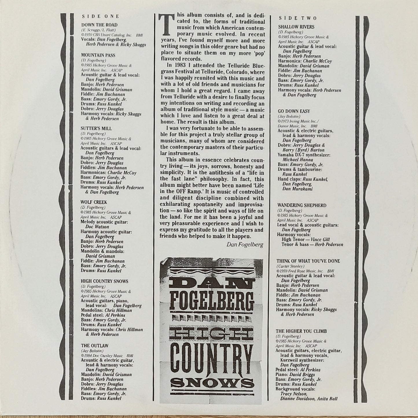 DAN FOGELBERG - High Country Snows
