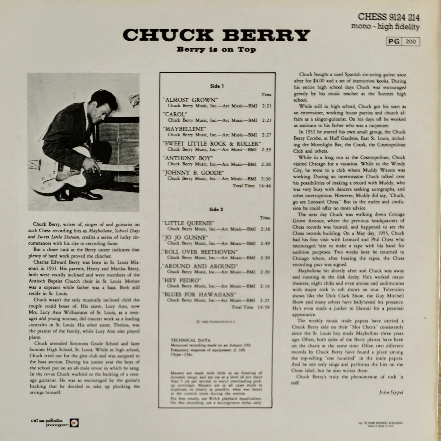 CHUCK BERRY - Berry Is On Top