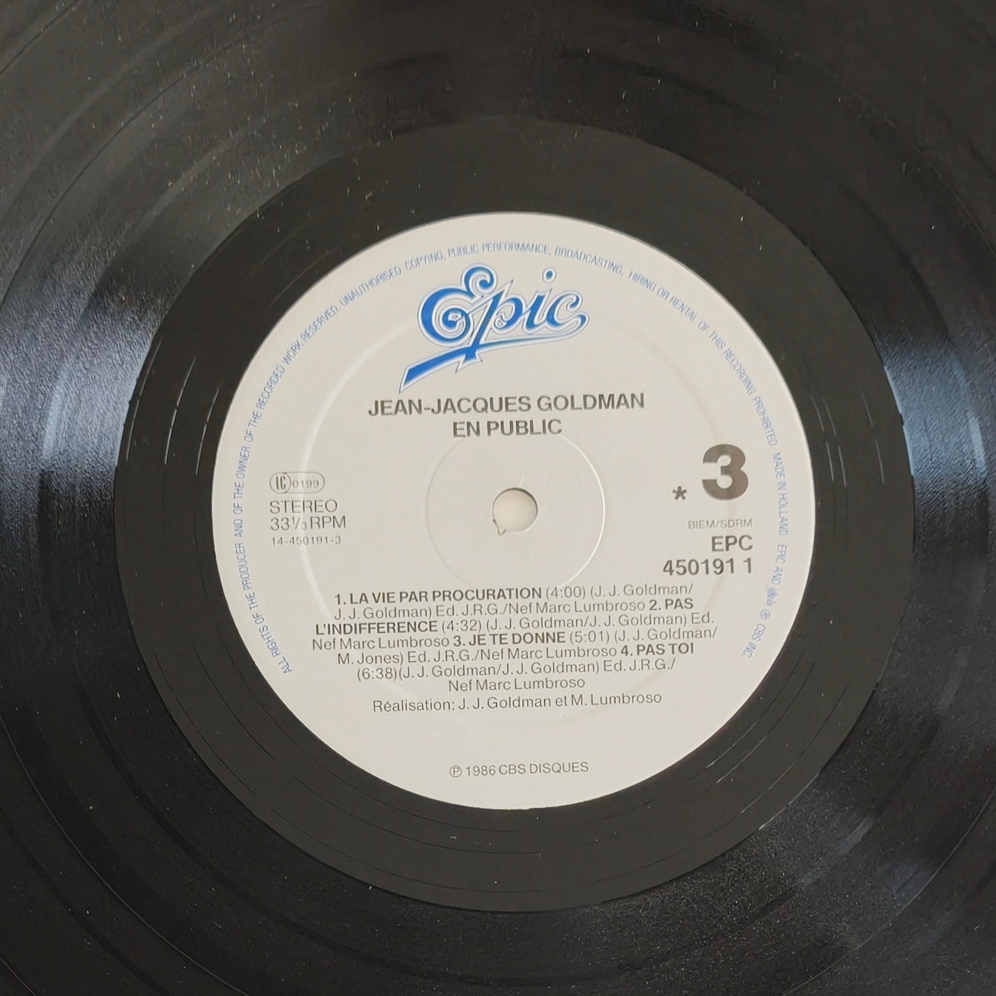 JEAN JACQUES GOLDMAN - En Public