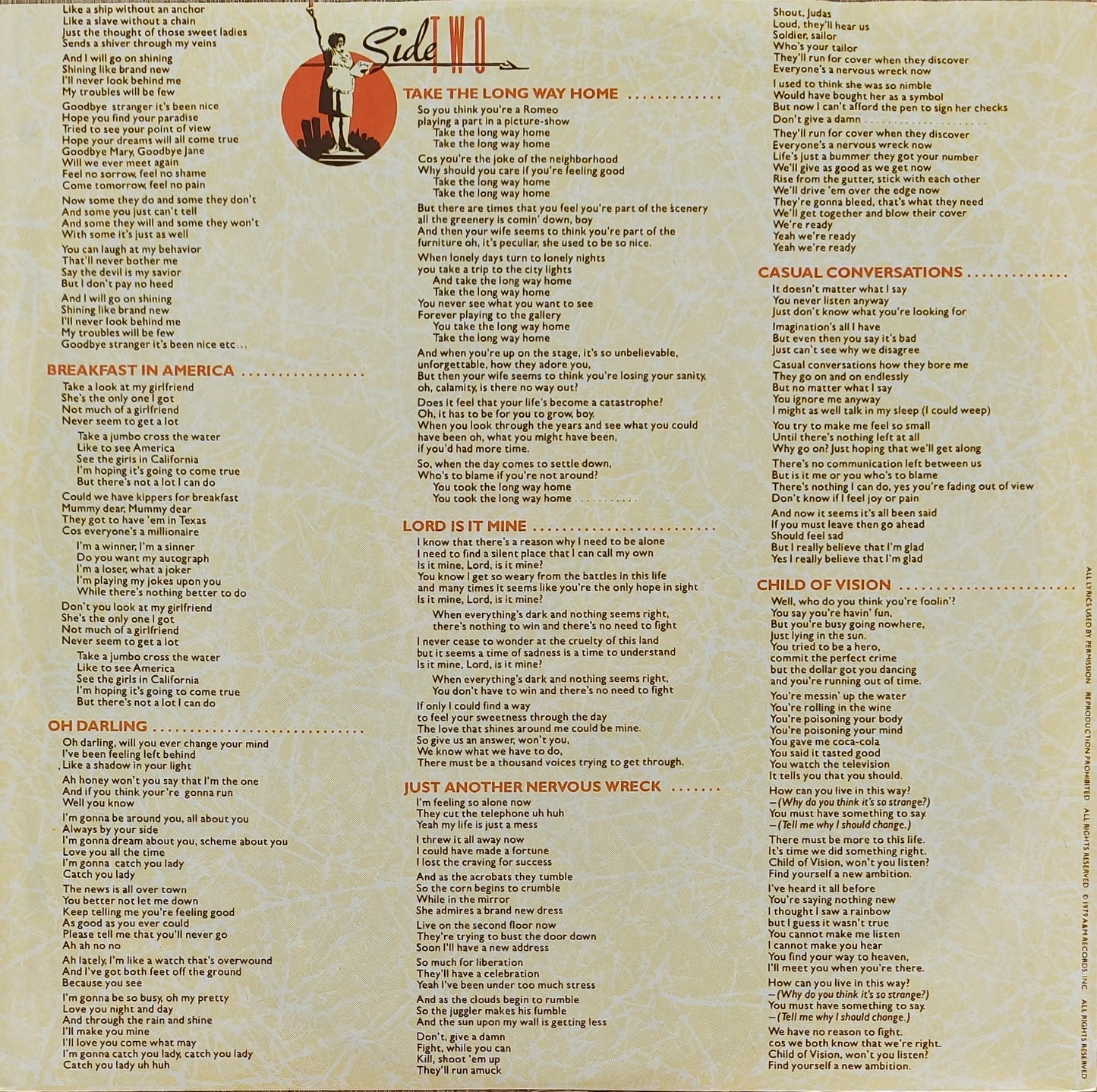 SUPERTRAMP - Breakfast in America