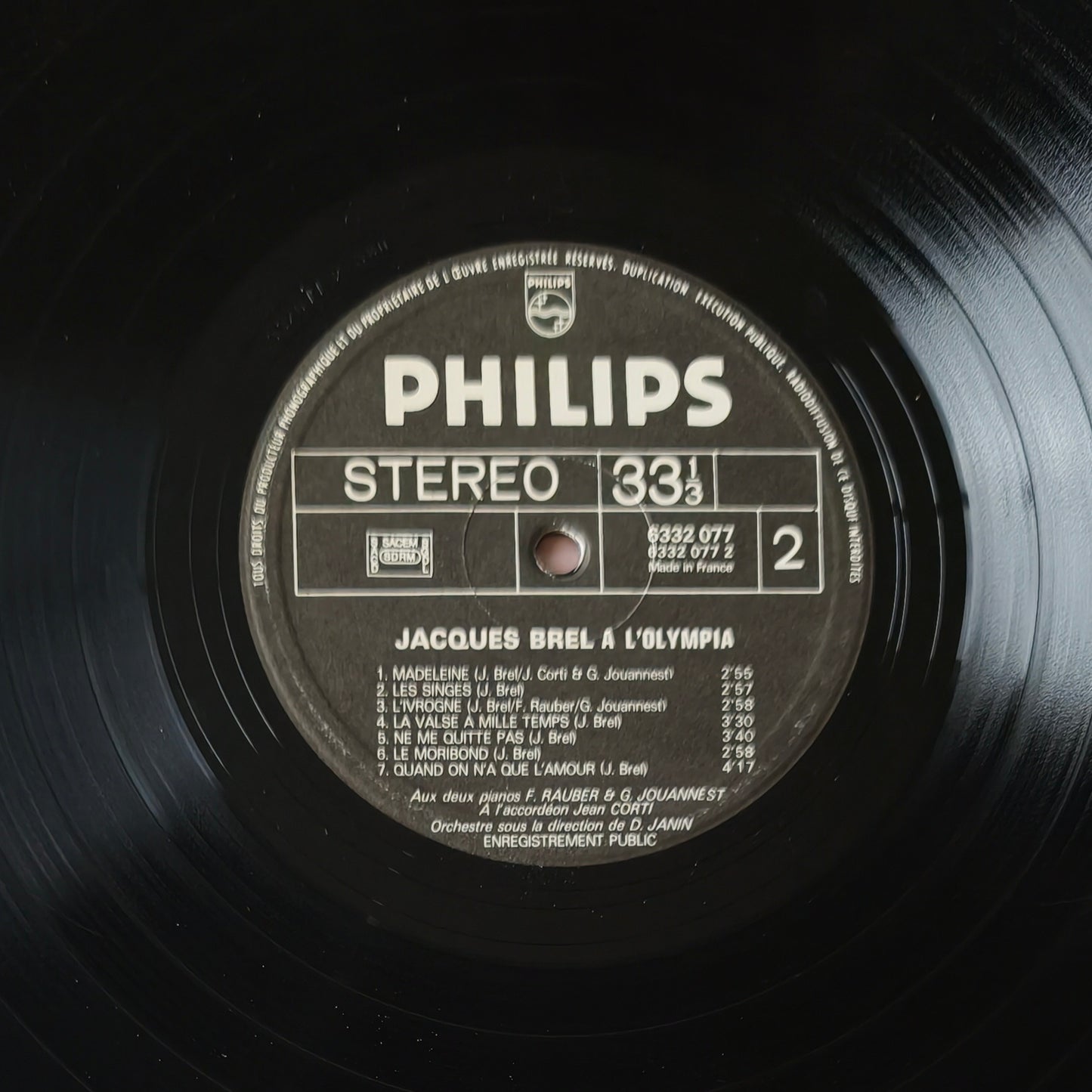 JACQUES BREL - Enregistrement Public À L'Olympia