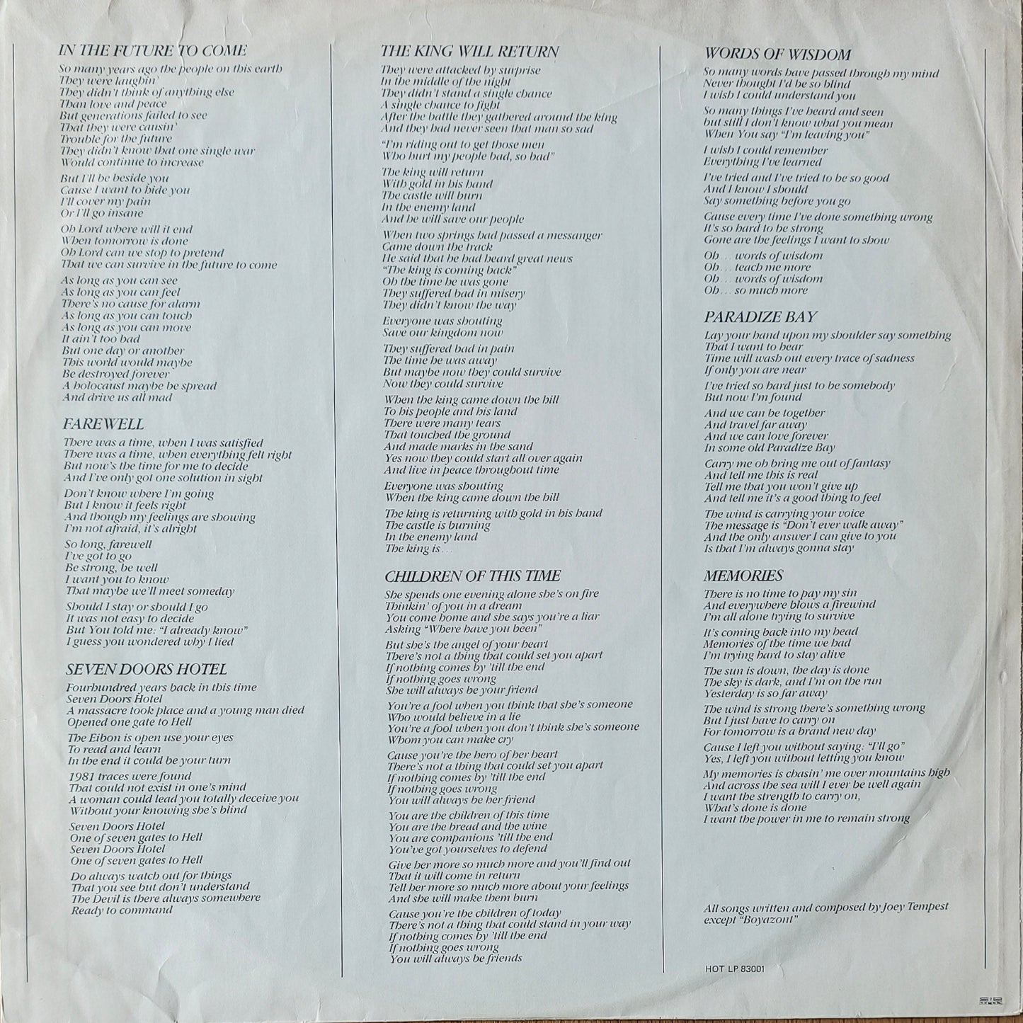 EUROPE - Europe (First Album)(Pressage Sweden)