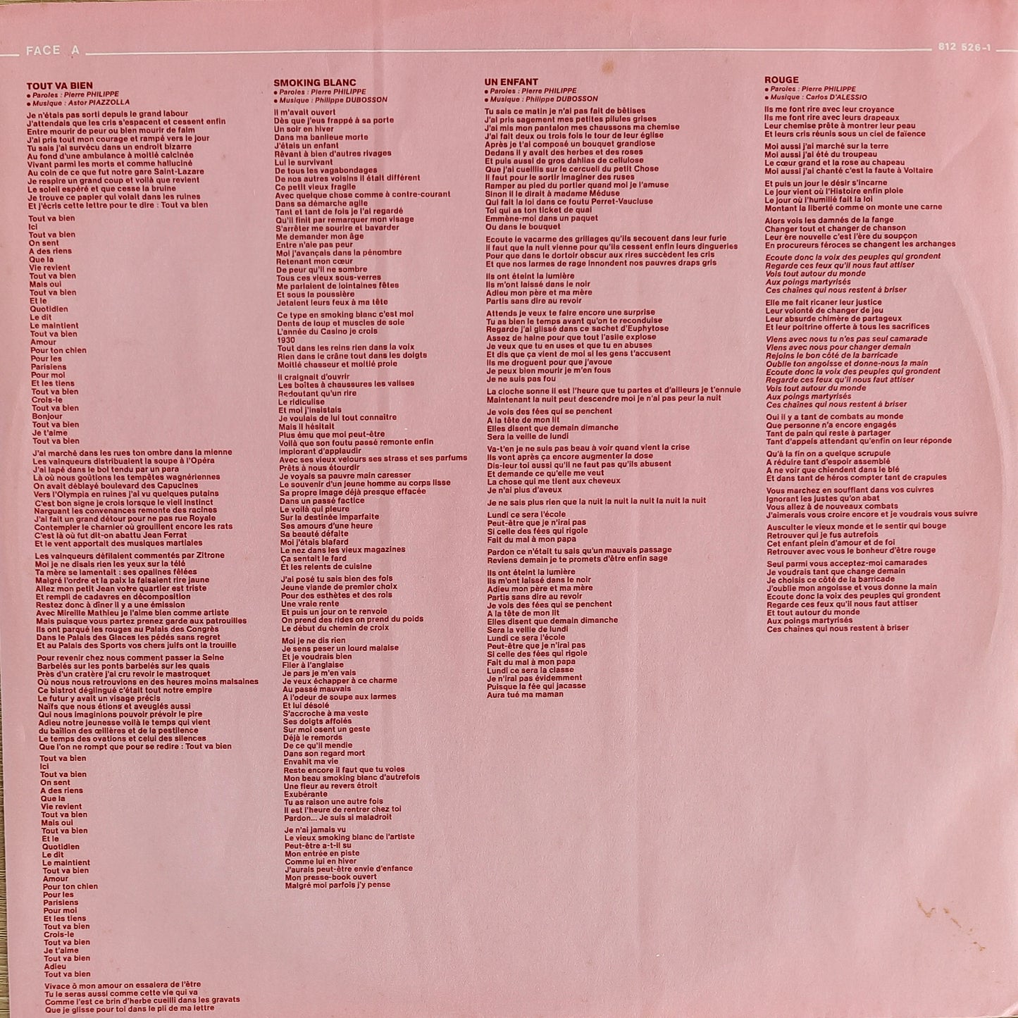 JEAN GUIDONI -  Le Rouge Et Le Rose