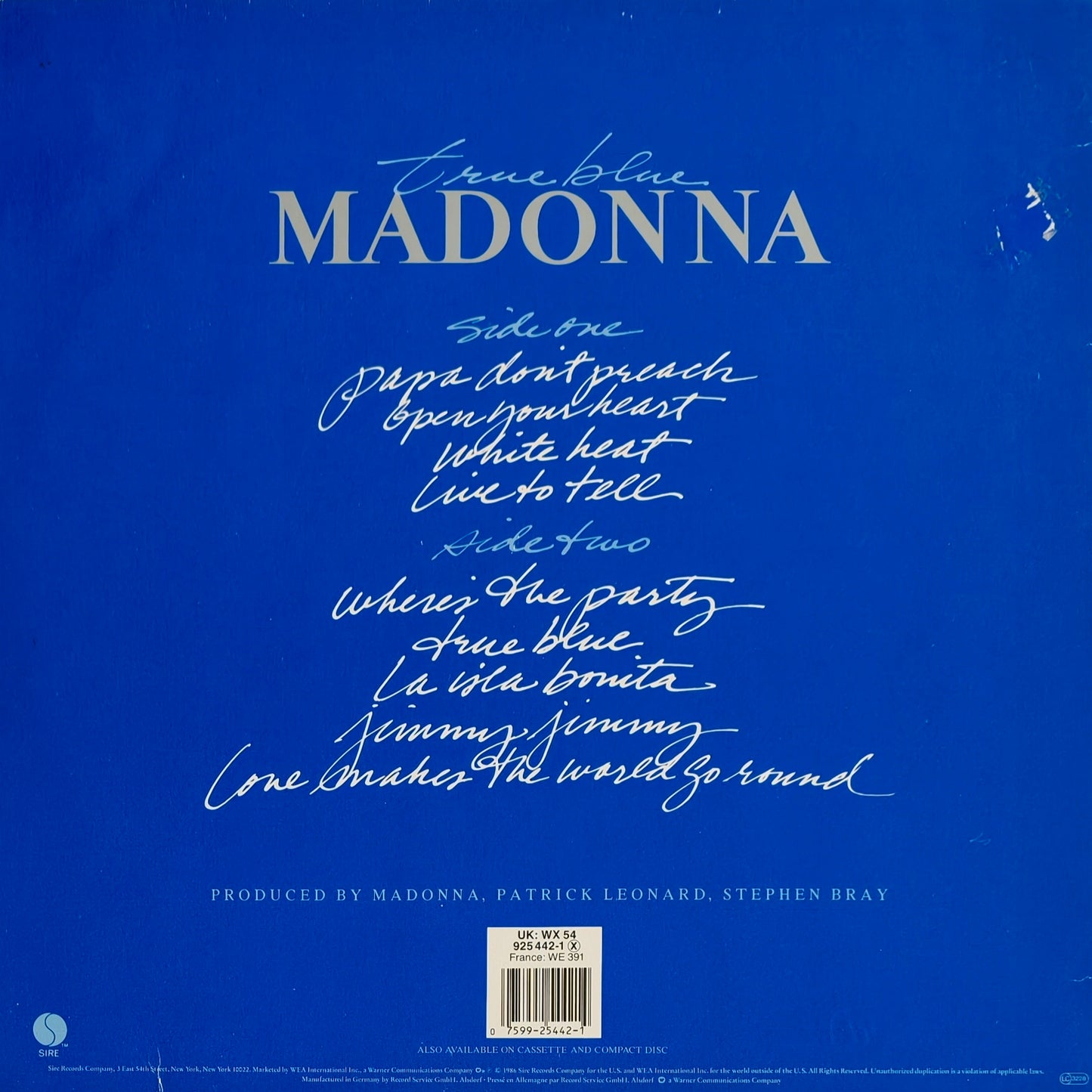 MADONNA - True Blue