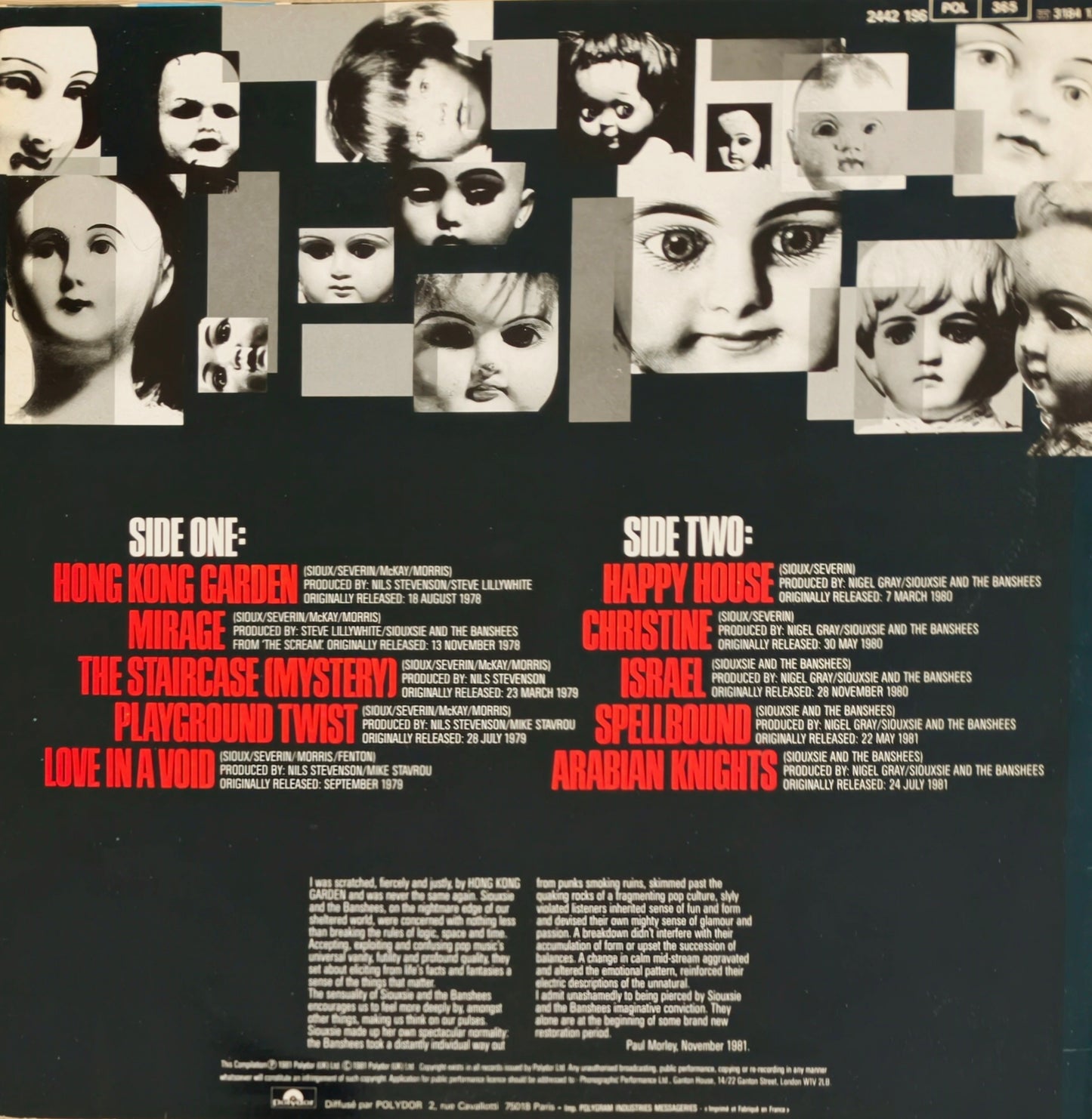 SIOUXSIE AND THE BANSHEES - Once Upon A Time / The Singles