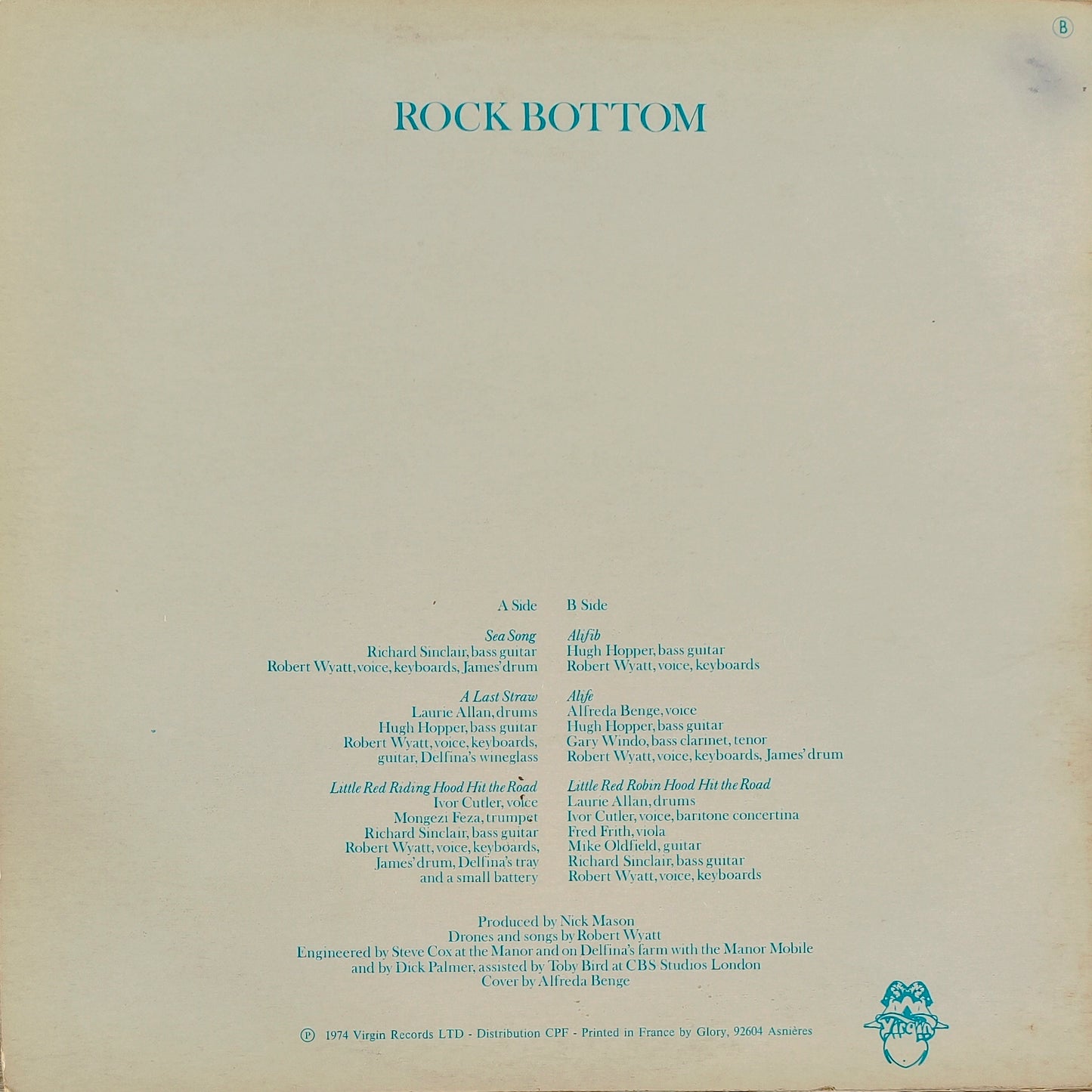 ROBERT WYATT - Rock Bottom