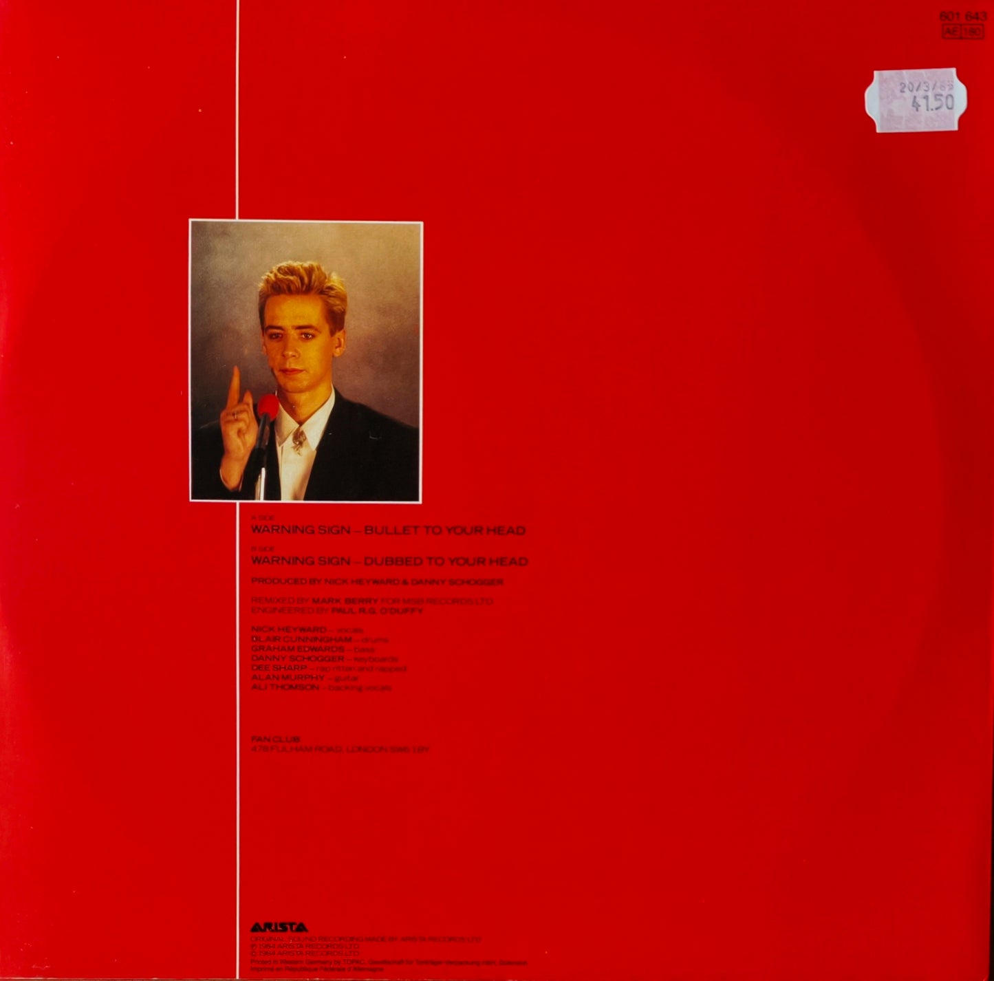 NICK HEYWARD - Warning Sign (Bullet To Your Head - U.S. Remix)