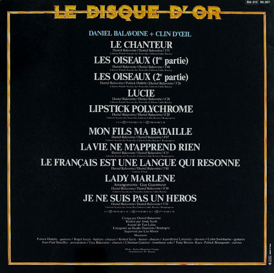 DANIEL BALAVOINE - Le Disque D'Or