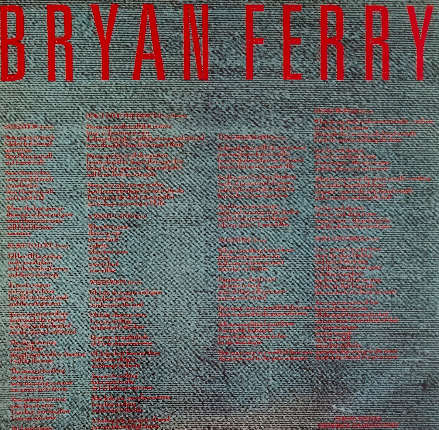 BRYAN FERRY - Boys And Girls