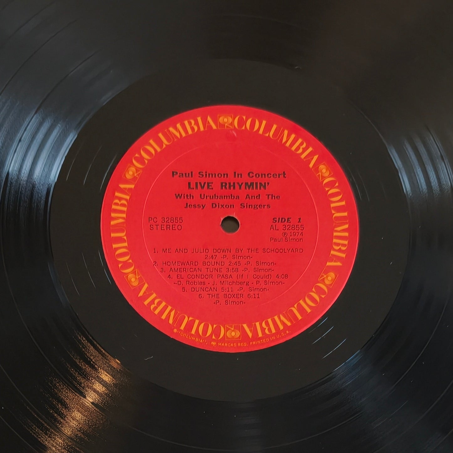 PAUL SIMON WITH URUBAMBA & THE JESSY DIXON SINGERS - Paul Simon In Concert Live Rhymin' (Pressage US)