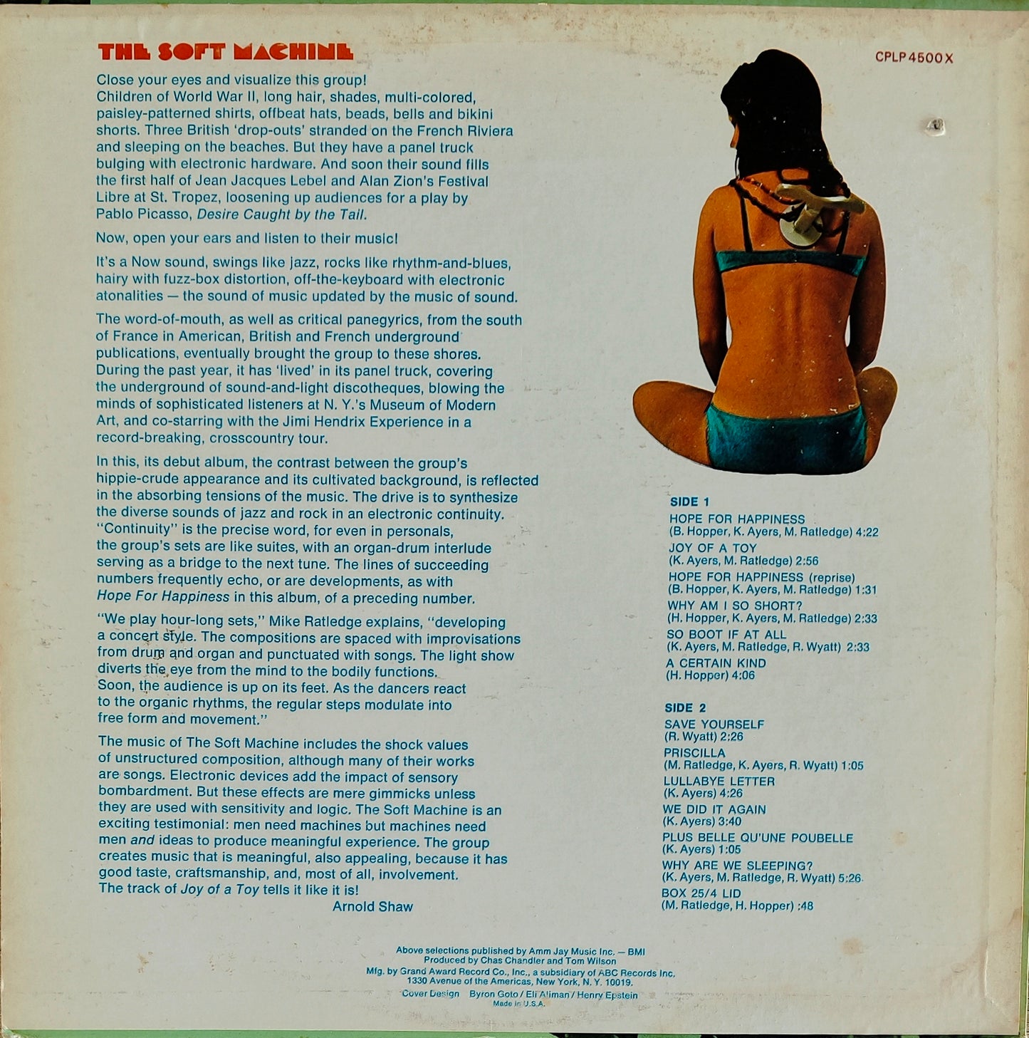 THE SOFT MACHINE - The Soft Machine (Pressage US 1968)