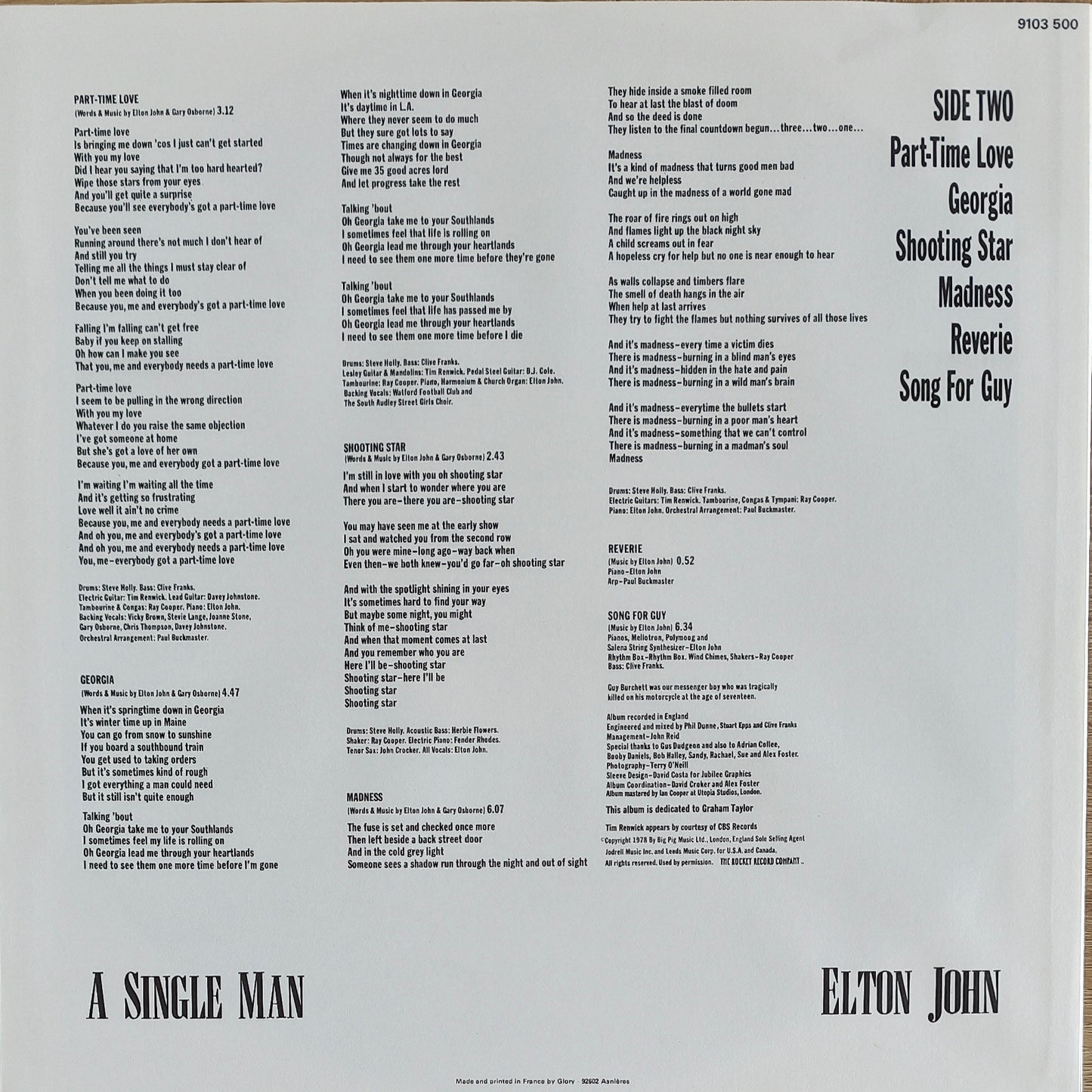ELTON JOHN - A single Man