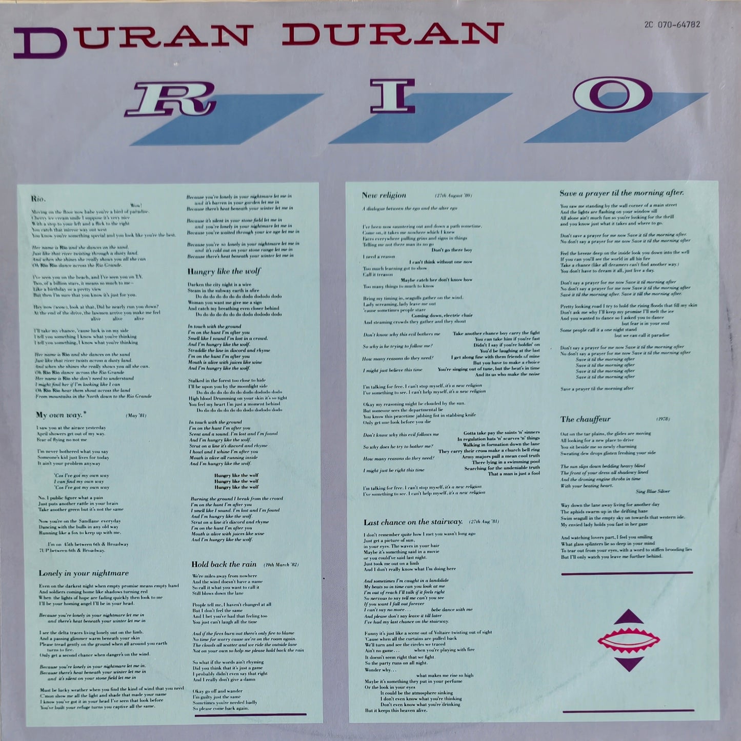 DURAN DURAN - Rio