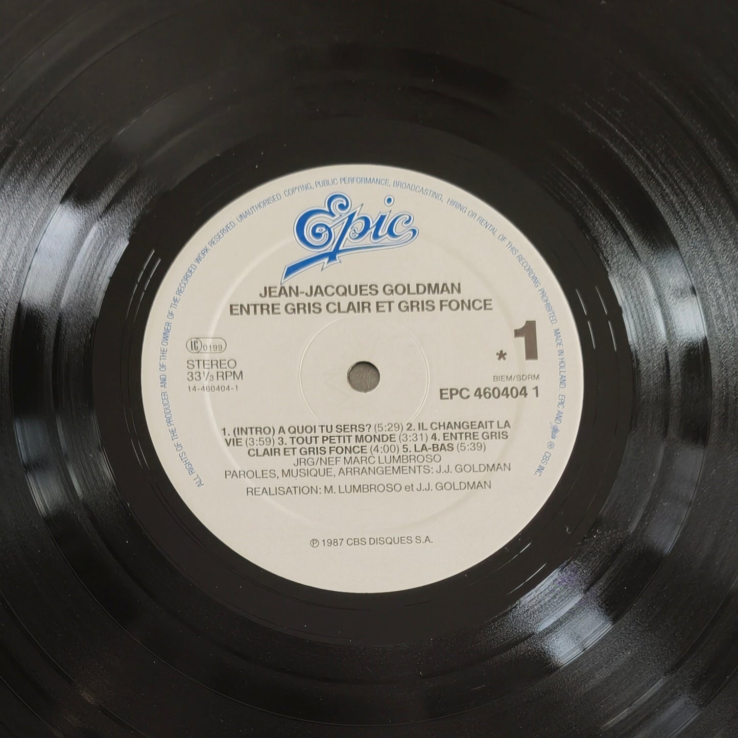 JEAN JACQUES GOLDMAN - Entre Gris Clair et Gris Foncé