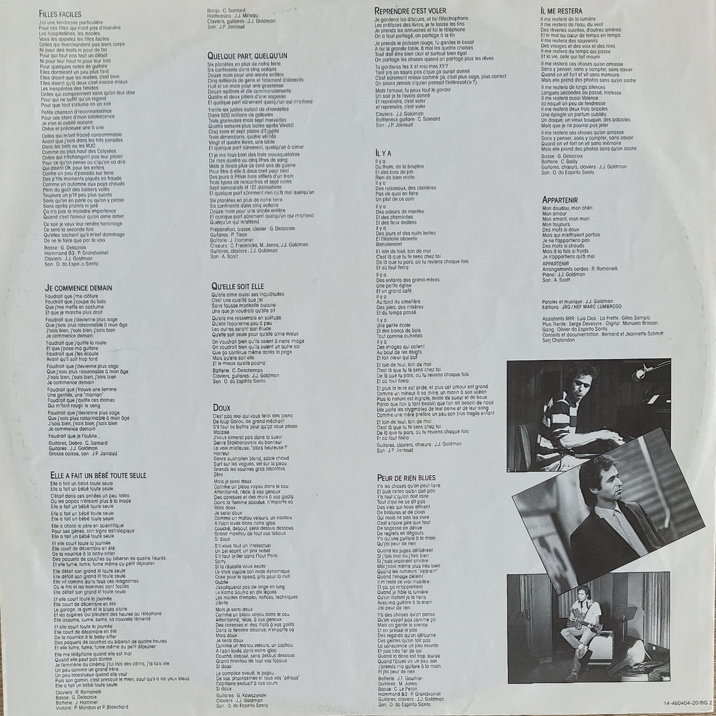 JEAN JACQUES GOLDMAN - Entre Gris Clair et Gris Foncé