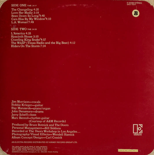 THE DOORS - L.A. Woman (Pressage France 1971 avec pochette  rhodoïd / diapo)