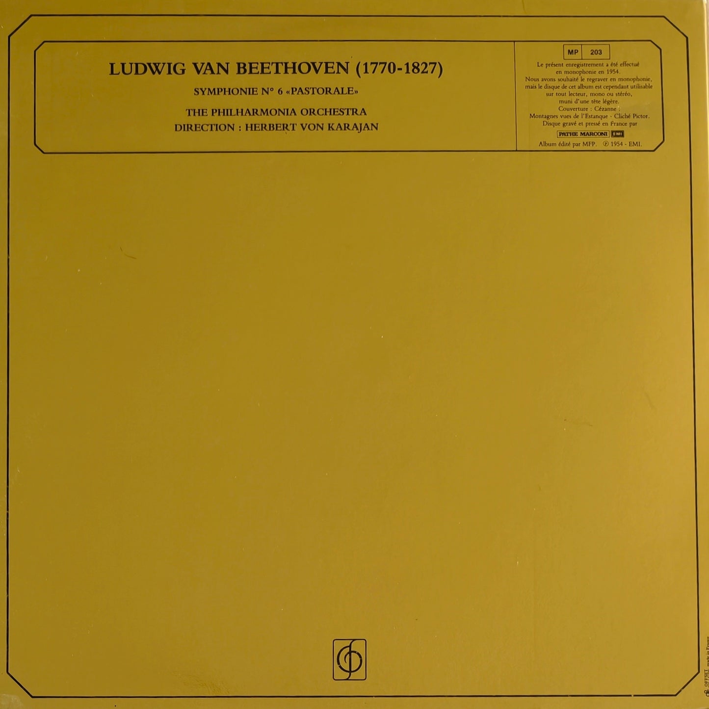 BEETHOVEN, THE PHILHARMONIA ORCHESTRA, HERBERT VON KARAJAN - Symphonie Pastorale, Symphonie N°6 En Fa Majeur Op.68