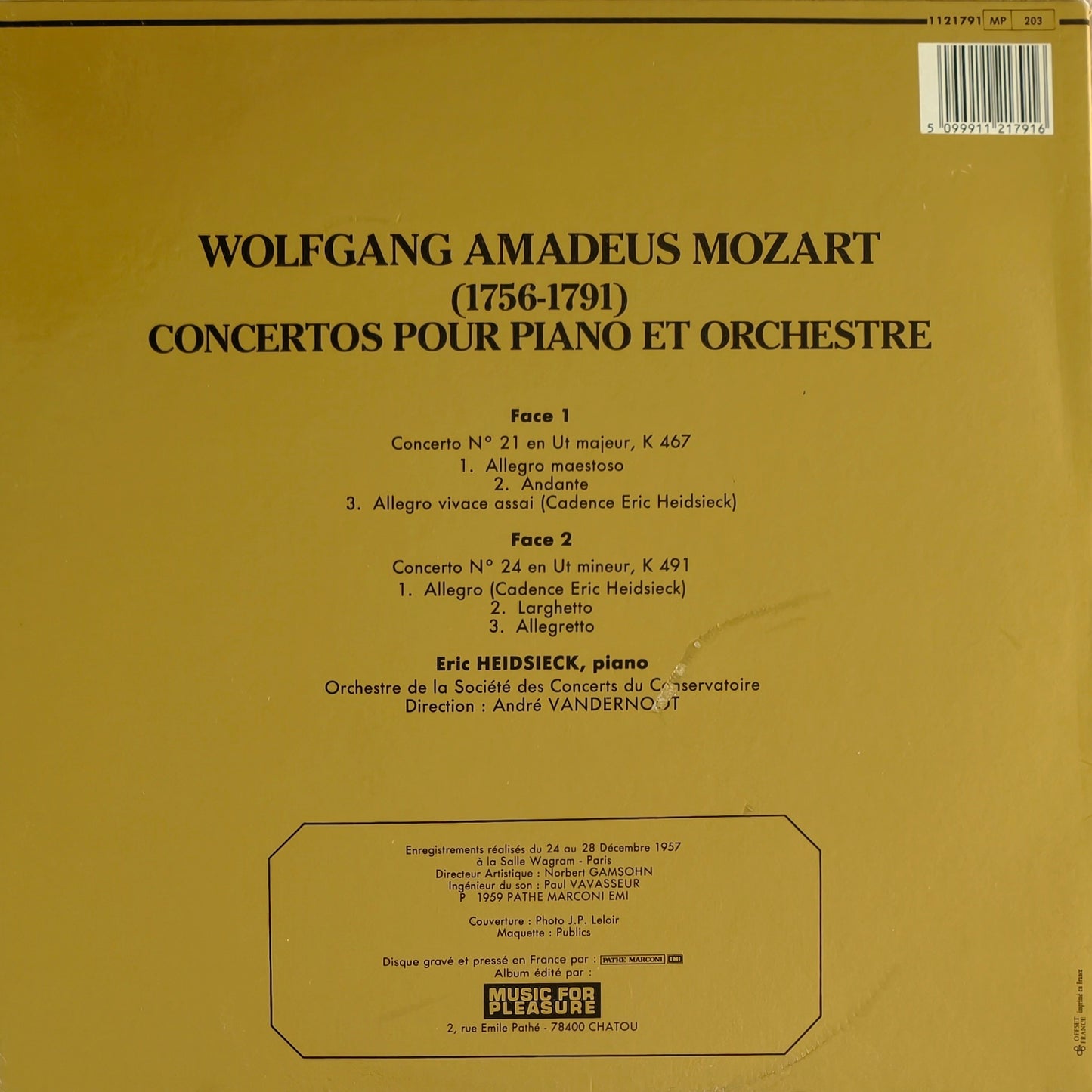 MOZART - Concertos Pour Piano N°21 Et 24