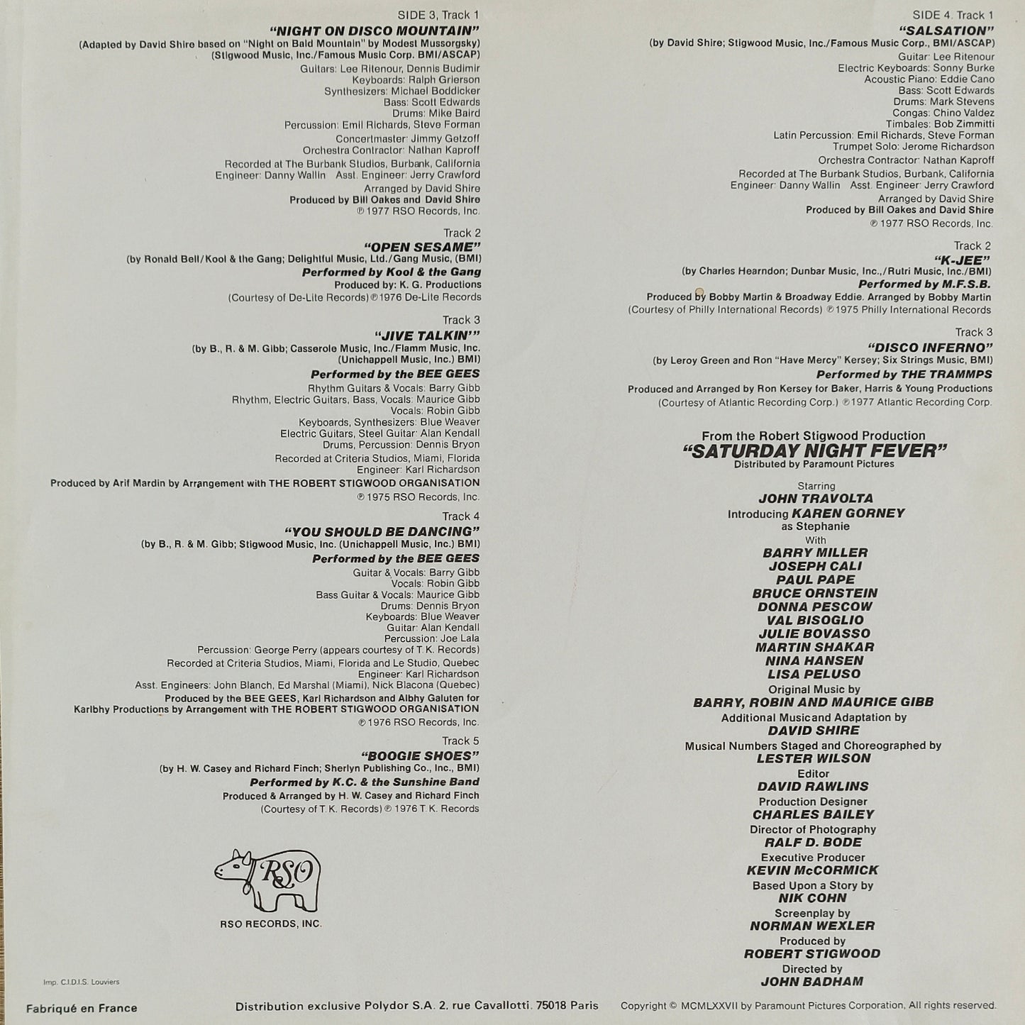 SATURDAY NIGHT FEVER - The Original Movie Soundtrack