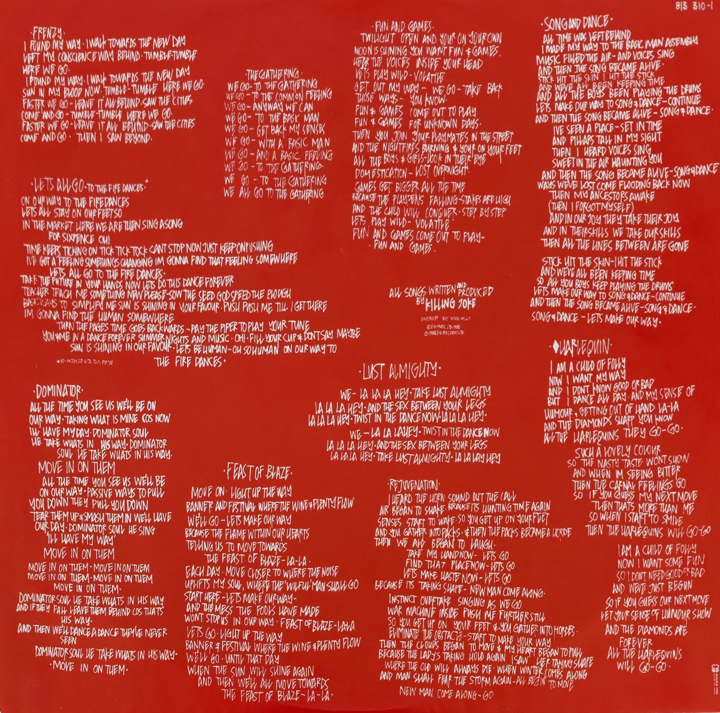 KILLING JOKE - Fire Dances