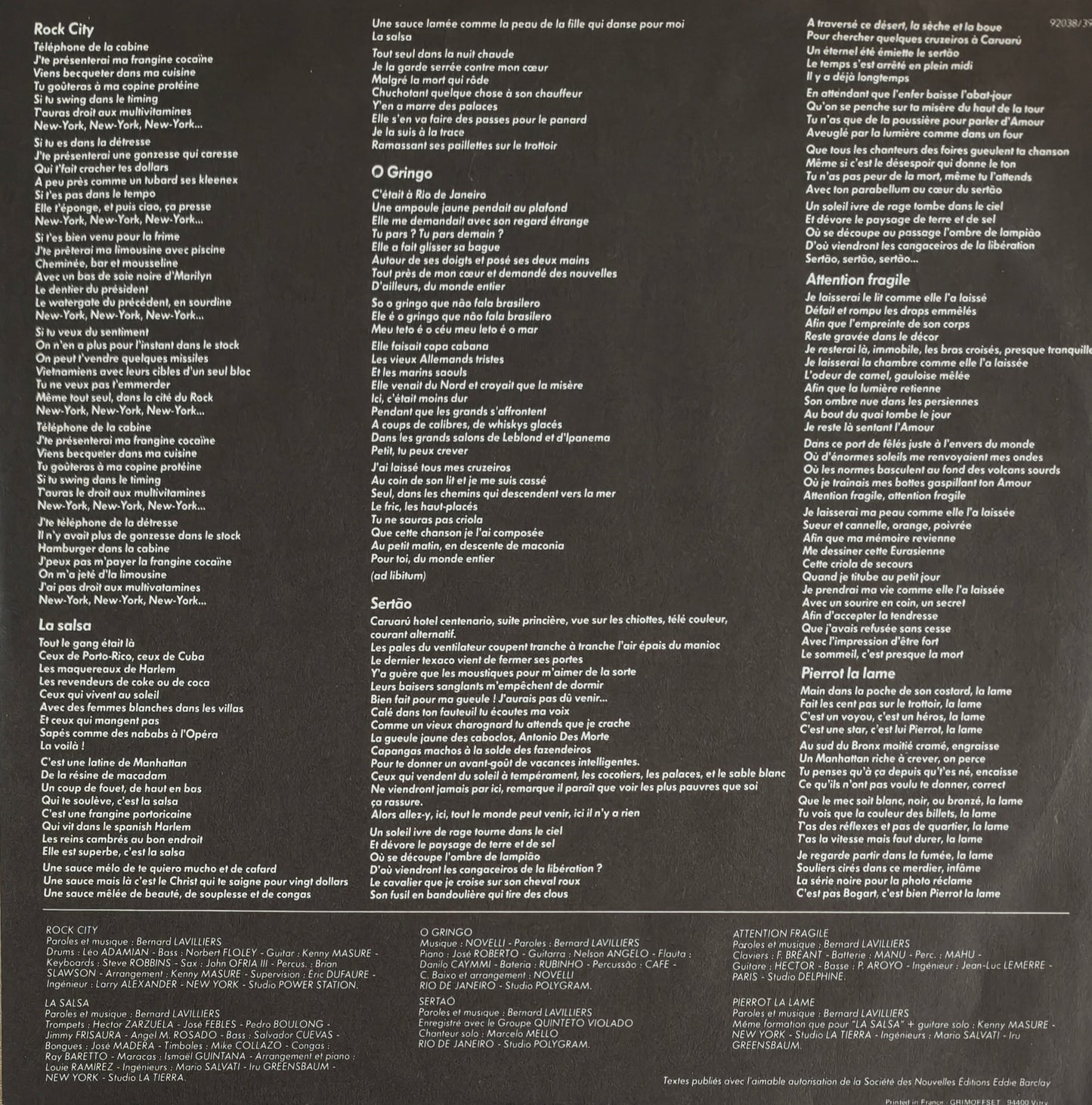 BERNARD LAVILLIERS - O Gringo