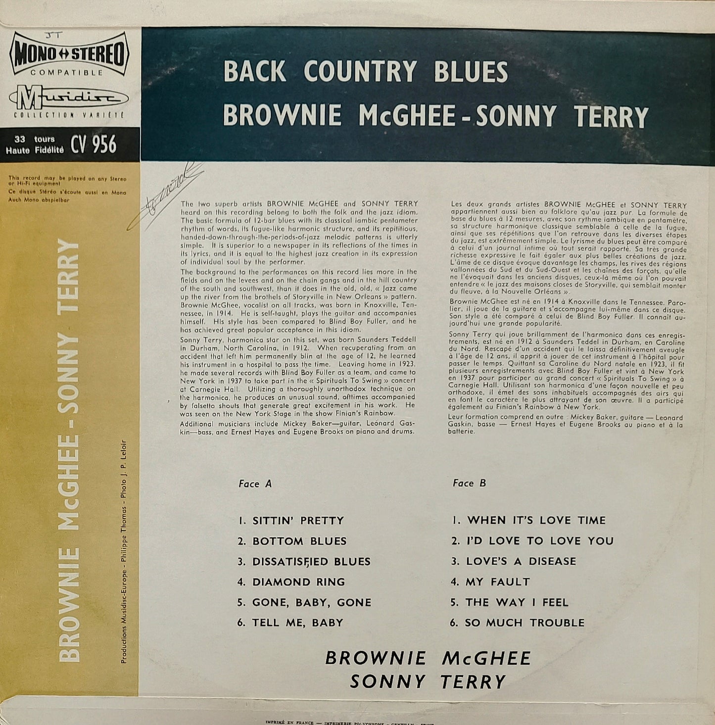 BROWNIE McGHEE And SONNY TERRY - Back Country Blues